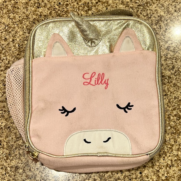 Pottery Barn Kids Emily & Merit Unicorn Backpack AND Lunchbox "Lilly" - Picture 6 of 8